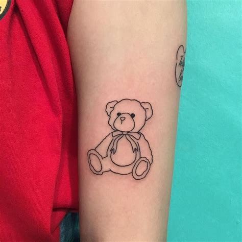 stuffed animal tattoo|teddy bear outline tattoo.